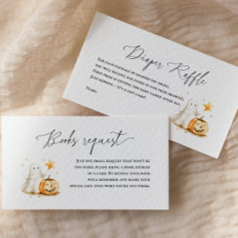 CARTÃO DE INFORMAÇÕES FRALDA RAFFLE BOOK SOLICITAÇÃO HALLOWEEN CUTE GHOS