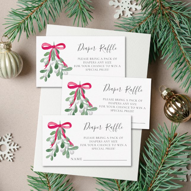 Cartão De Informações Fralda Raffle Chá de fraldas de Natal (Criador carregado)