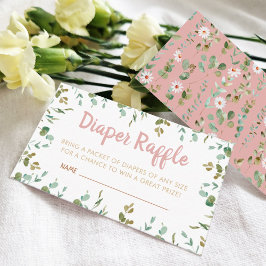 Cartão De Informações Fralda Raffle Chá de fraldas Eucalyptus