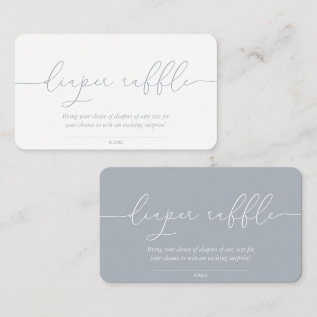 Cartão De Informações Fralda Raffle Chá de fraldas frente e verso (Frente/Verso)