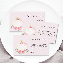 Cartão De Informações Fralda Raffle Chá de fraldas Pumpkin Rosa