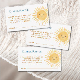Cartão De Informações Fralda Raffle Chá de fraldas Sun