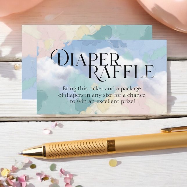 Cartão De Informações Fralda Raffle Cloud Nine Pastel Chá de fraldas (Criador carregado)