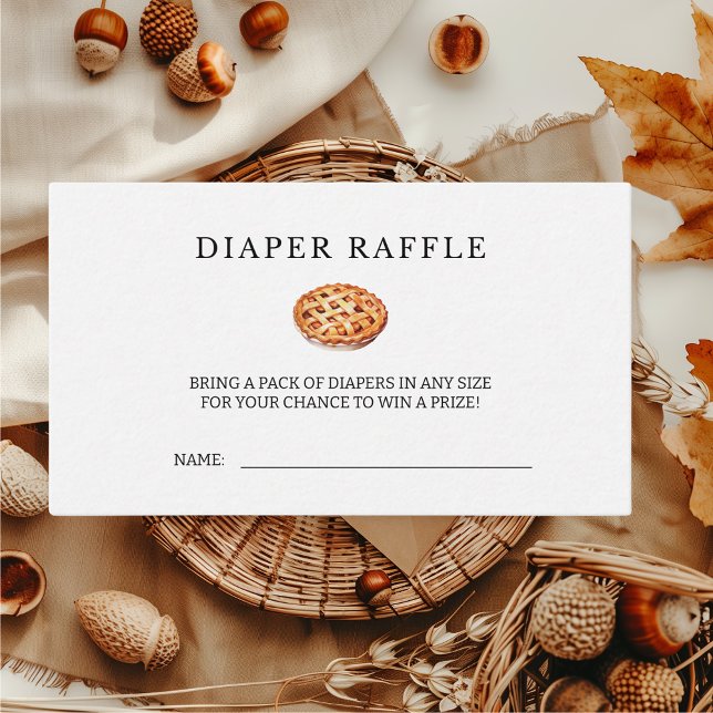 Cartão De Informações Fralda Raffle Cutie Pie Fall Chá de fraldas (Diaper Raffle Baby Shower Cutie Pie)
