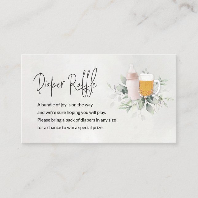 Cartão De Informações Fralda Raffle Enclosure Card Baby está ficando ros (Frente)