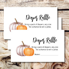 Cartão De Informações Fralda Raffle Fall Pumpkin Russo Brown Floral