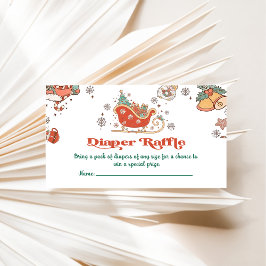 Cartão De Informações Fralda Raffle Festa de Chá de fraldas de Natal Ret