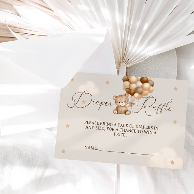 Cartão De Informações Fralda Raffle Gênero Chá de fraldas neutro (Criador carregado)