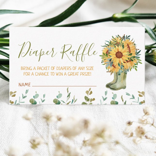 Cartão De Informações Fralda Raffle Green Rain Boots (Criador carregado)