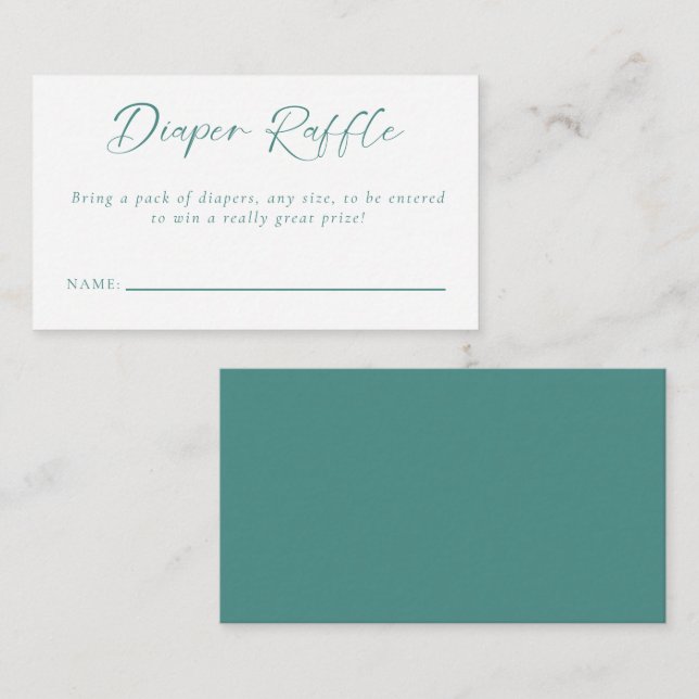 Cartão De Informações Fralda Raffle Hello Chá de fraldas Mínimo E Neutro (Frente/Verso)