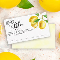 Fralda Raffle Lemon Watercolor Chá de fraldas