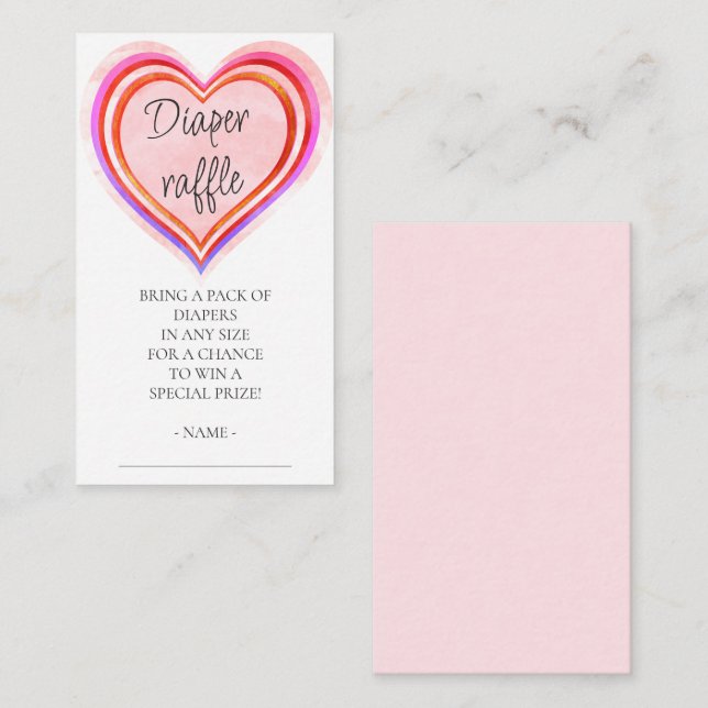 Cartão De Informações Fralda Raffle Little Swetheart Chá de fraldas (Frente/Verso)