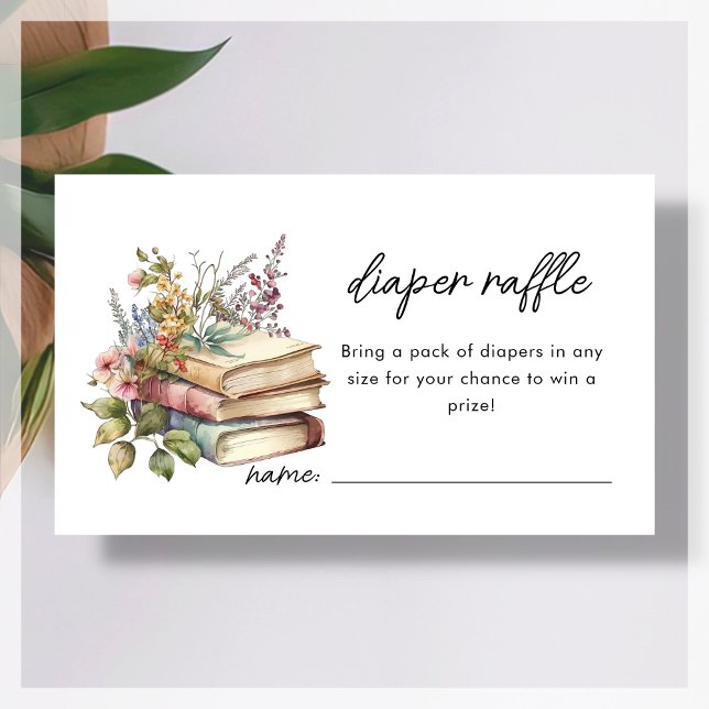 Cartão De Informações Fralda Raffle | Livro Chá de fraldas (Criador carregado)