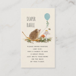 Cartão De Informações Fralda Raffle Mushroom Hedgehog Blue Balão