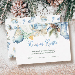 Cartão De Informações Fralda Raffle Papais noeis de Natal Chá de fraldas