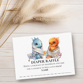 Cartão De Informações Fralda Raffle Pequenos Gêmeos Dragão Phoenix