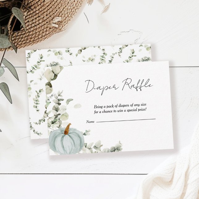 Cartão De Informações Fralda Raffle Queda Pequeno Pumpkin Chá de fraldas (Criador carregado)