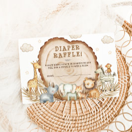 Cartão De Informações Fralda Raffle Safari Animal Chá de fraldas Russo