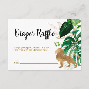Cartão De Informações Fralda Raffle Safari - Ouro