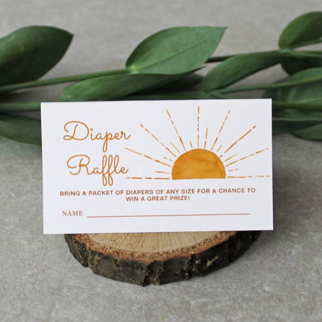 Cartão De Informações Fralda Raffle Sun Chá de fraldas (Criador carregado)