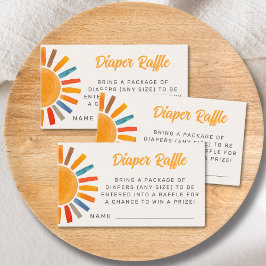 Cartão De Informações Fralda Raffle Sun Chá de fraldas