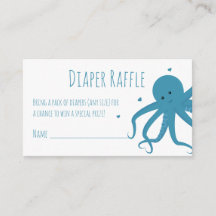 Fralda Raffle Ticket Blue Octopus Hearts Animal