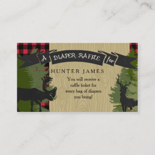 Cartão De Informações Fralda Raffle Ticket Lumberjack Deer Antlers Boy
