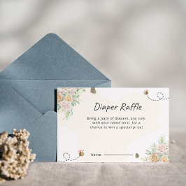 Cartão De Informações Fralda Raffle Ticket Sweet como pode ser o Chá de 