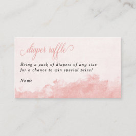 Cartão De Informações Fralda Raffle Tinta Textura Rosa Chá de fraldas