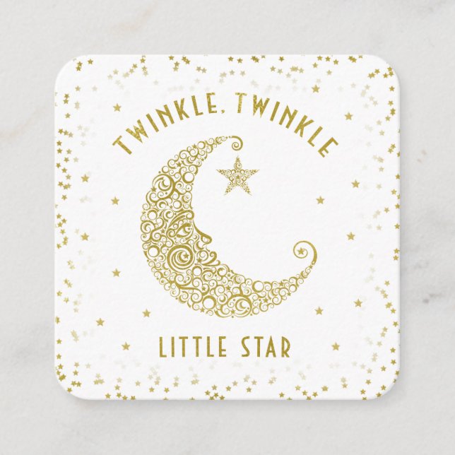 Cartão De Informações Fralda Raffle Twinkle Little Star Chá de fraldas D (Frente)