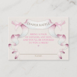 Cartão De Informações Fralda Raffle Vintage Carruagem Ivory Pink Gingham