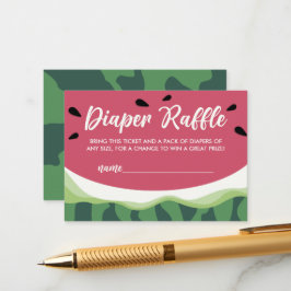 Cartão De Informações Fralda Raffle Watermelon Summer Chá de fraldas