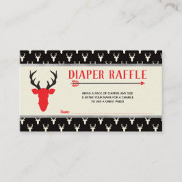 Cartão De Informações Fralda Raffle, Woodland Deer, Xadrez de Buffalo