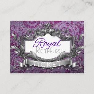 Cartão De Informações Fralda Real Raffle Purple & White Ethnic Princess