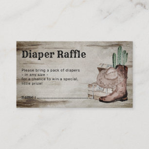 Cartão De Informações Fralda Retro Russo Raffle Baby Cowboy