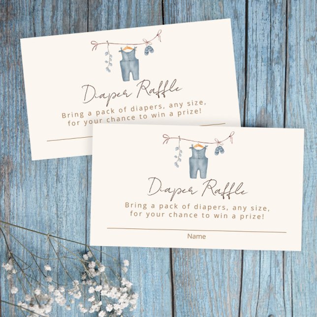 Cartão De Informações Fralda rifle boho roupas de bebê aquarela (Criador carregado)