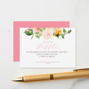 Cartão De Informações Fralda Rosa Citrus Raffle