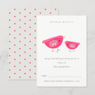 Cartão De Informações Fralda rosa-rosa-rosa-branca Chá de fraldas-Raffl