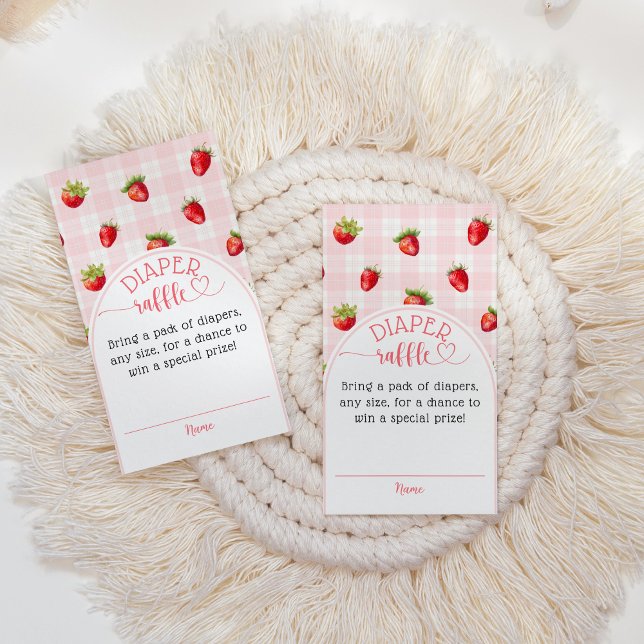 Cartão De Informações Fralda Rústica de Morango Chá (Criador carregado)