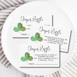 Cartão De Informações Fralda Shamrock Raffle Chá de fraldas