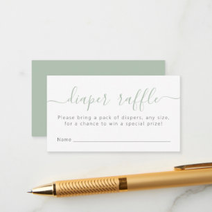 Cartão De Informações Fralda Simples Raffle Ticket Verde