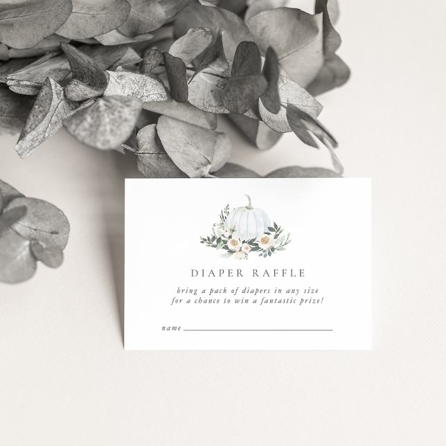 Cartão De Informações Fralda Verde de Abóbora Branca Raffle (Criador carregado)