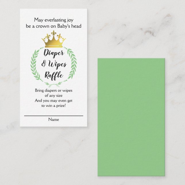 Cartão De Informações Fraldas da Coroa Cristã SOMAM RAFFFLE (Frente/Verso)