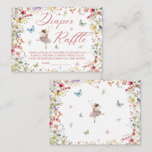 Cartão De Informações Fraldas para Chás de Bebê Flutter e Twirl Magical 