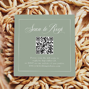 Cartão De Informações Frame Sage Green - Elegância italiana Código QR
