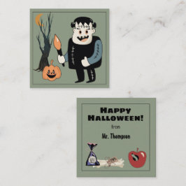 Cartão De Informações Frankenmonster Happy Halloween, professor