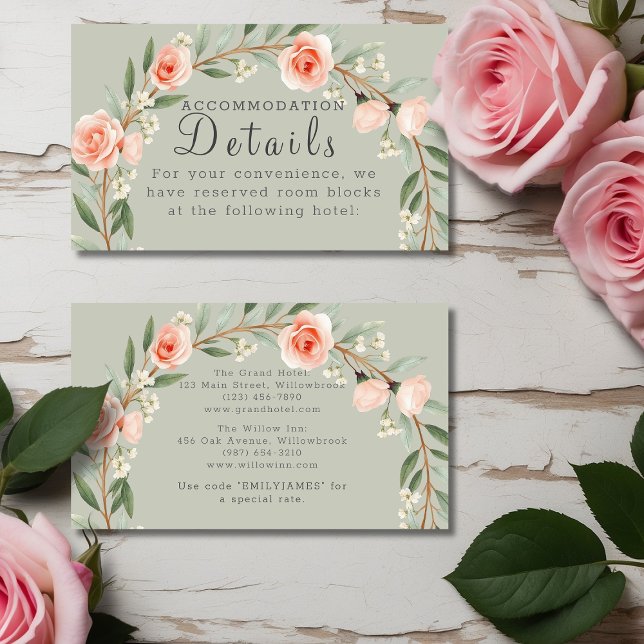 Cartão De Informações Fraqueza rosa, romântica (Criador carregado)