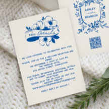 French Blue Whimsical Ribbon Crest Wedding 
