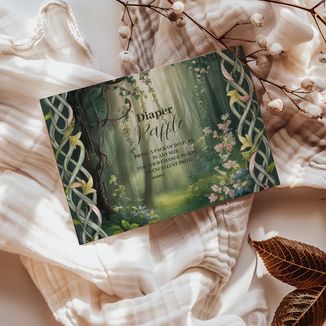 Cartão De Informações Frente de Madeira Whimssland Raffle Diapper (Criador carregado)