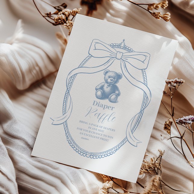 Cartão De Informações Frente de Urso de Teddy Justo Raffle (Criador carregado)